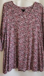 J.Jill cute top, red, black, cream, LP